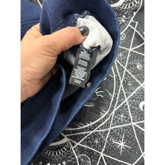 Betabrand Denim Women's Large Petite Dark Wash Stretch Straight - Picture 4 of 5